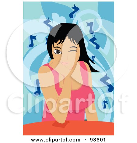 Royalty-Free (RF) Clipart Illustration of a Woman Listening to Music - 9 by mayawizard101