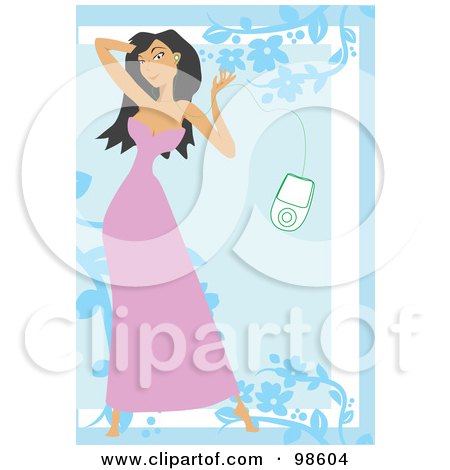 Royalty-Free (RF) Clipart Illustration of a Woman Listening to Music - 12 by mayawizard101