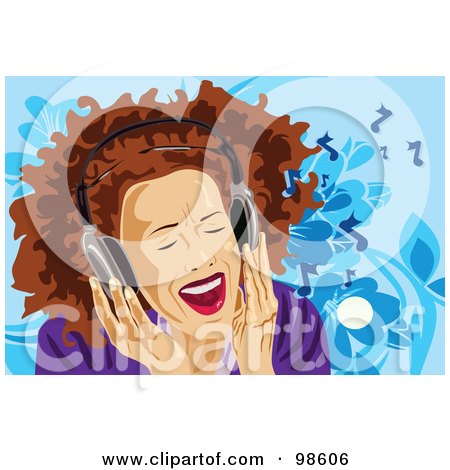 Royalty-Free (RF) Clipart Illustration of a Woman Listening to Music - 16 by mayawizard101