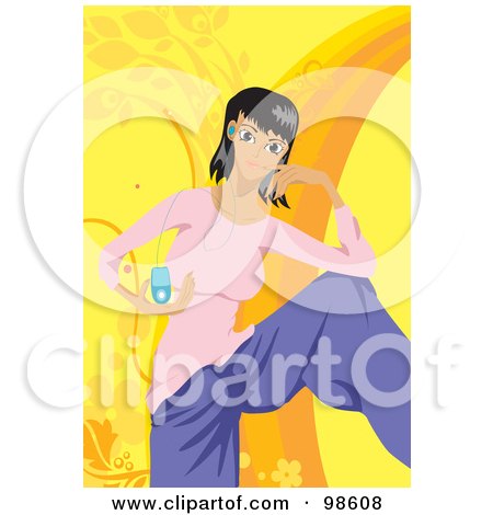 Royalty-Free (RF) Clipart Illustration of a Woman Listening to Music - 18 by mayawizard101