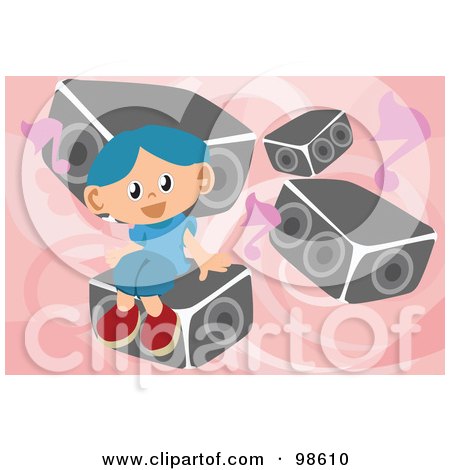 Royalty-Free (RF) Clipart Illustration of a Boy Listening to Music - 2 by mayawizard101