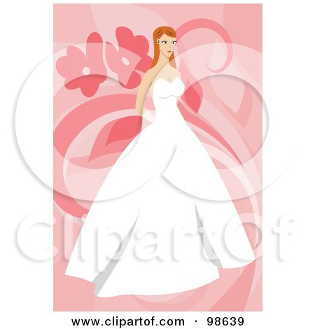 Royalty-Free (RF) Clipart Illustration of an Elegant Bride In A Strapless Gown by mayawizard101