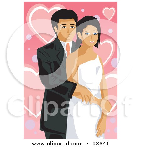 Royalty-Free (RF) Clipart Illustration of a Loving Wedding Couple - 8 by mayawizard101