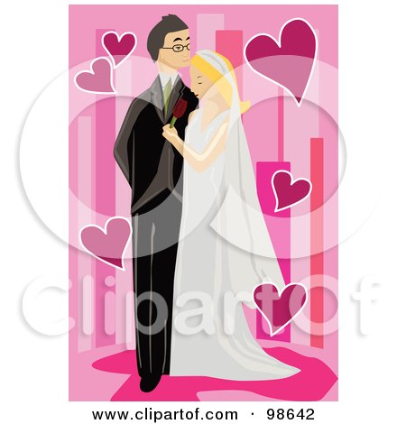 Royalty-Free (RF) Clipart Illustration of a Loving Wedding Couple - 2 by mayawizard101
