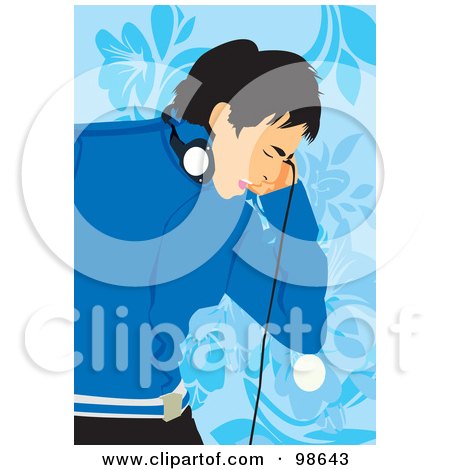 Royalty-Free (RF) Clipart Illustration of a Boy Listening to Music - 1 by mayawizard101
