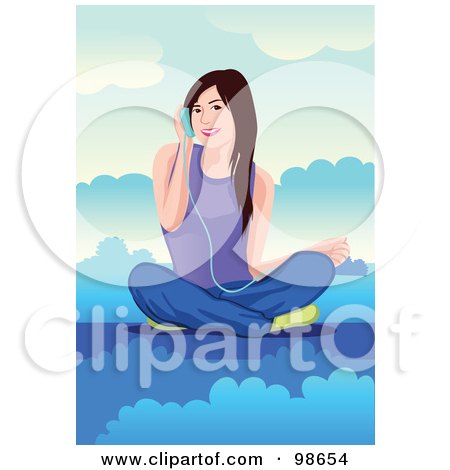 Royalty-Free (RF) Clipart Illustration of a Woman Listening to Music - 3 by mayawizard101