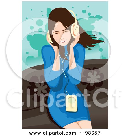 Royalty-Free (RF) Clipart Illustration of a Woman Listening to Music - 1 by mayawizard101