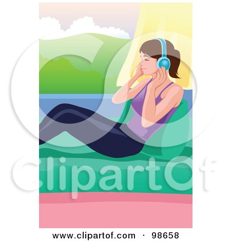 Royalty-Free (RF) Clipart Illustration of a Woman Listening to Music - 4 by mayawizard101