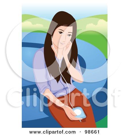 Royalty-Free (RF) Clipart Illustration of a Woman Listening to Music - 5 by mayawizard101