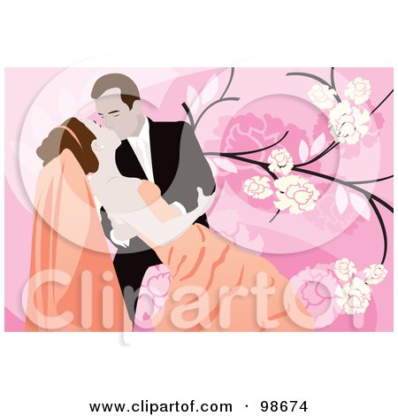Royalty-Free (RF) Clipart Illustration of a Loving Wedding Couple - 10 by mayawizard101