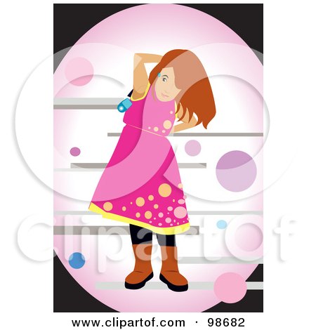 Royalty-Free (RF) Clipart Illustration of a Happy Girl Listening To Music - 2 by mayawizard101