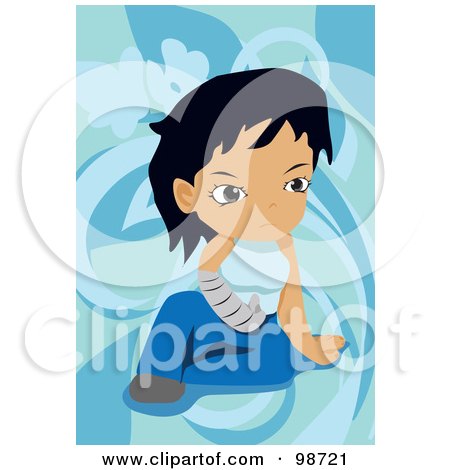 Royalty-Free (RF) Clipart Illustration of a Woman With A Broken Arm by mayawizard101
