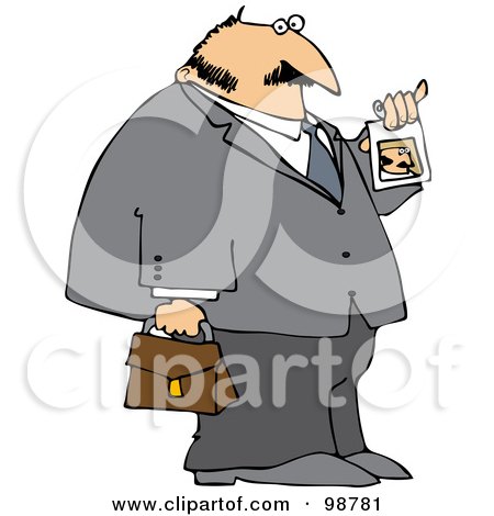 Royalty-Free (RF) Clipart Illustration of a Businessman Showing His Photo ID by djart