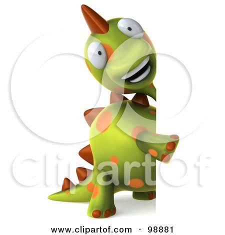 Royalty-Free (RF) Clipart Illustration of a 3d Spotted Dino Character