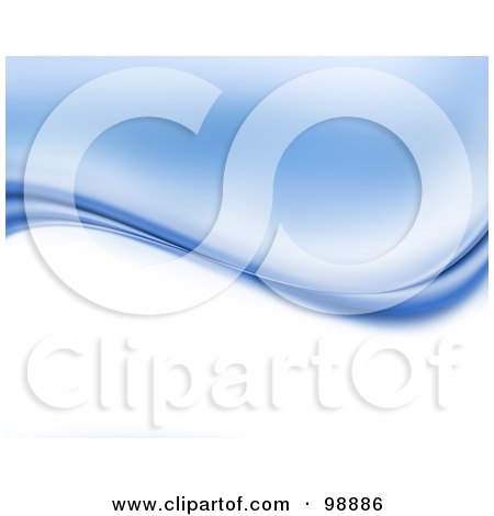 Royalty-Free (RF) Clipart Illustration of an Abstract Blue Wave Background - 3 by KJ Pargeter