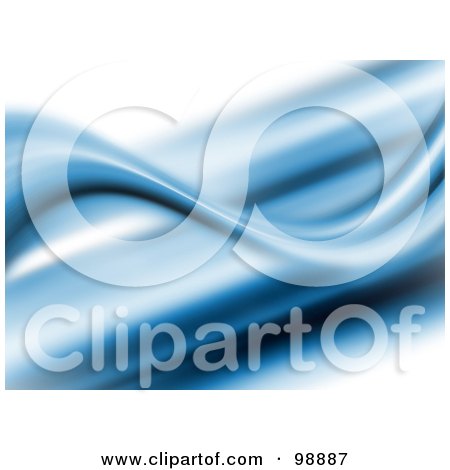 Royalty-Free (RF) Clipart Illustration of an Abstract Blue Wave Background - 2 by KJ Pargeter