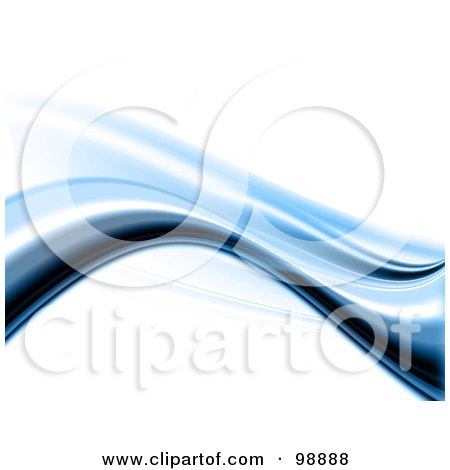 Royalty-Free (RF) Clipart Illustration of an Abstract Blue Wave Background - 1 by KJ Pargeter