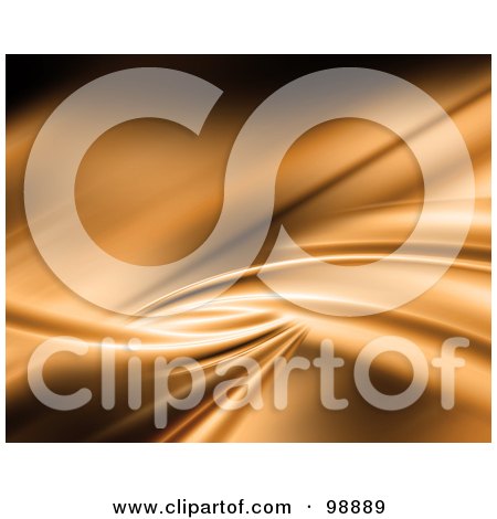 Royalty-Free (RF) Clipart Illustration of an Abstract Gold Wave Background by KJ Pargeter