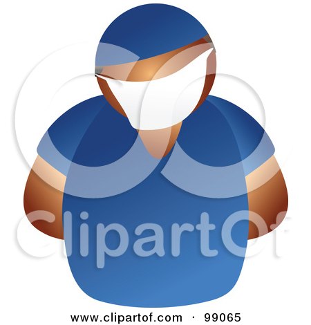 Royalty-Free (RF) Clipart Illustration of a Male Doctor In Blue Scrubs by Prawny