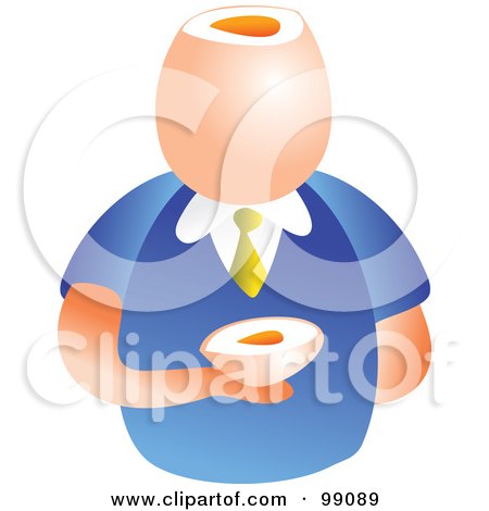 Royalty-Free (RF) Clipart Illustration of a Businessman With An Egg Face by Prawny