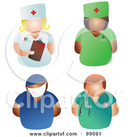 Royalty-Free (RF) Clipart Illustration of a Digital Collage Of Male And Female Doctors And Nurses by Prawny