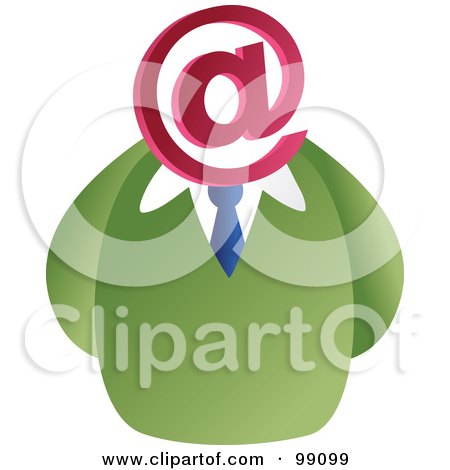 Royalty-Free (RF) Clipart Illustration of a Businessman With An Arobase Face by Prawny