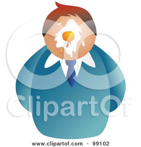 Royalty-Free (RF) Clipart Illustration of a Businessman With An Egg On His Face by Prawny
