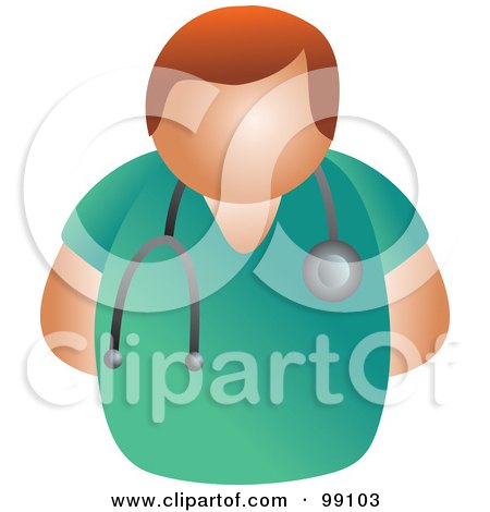 Royalty-Free (RF) Clipart Illustration of a Male Doctor In Green Scrubs by Prawny