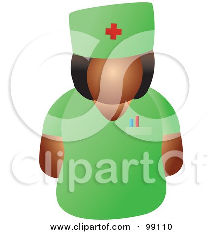 Royalty-Free (RF) Clipart Illustration of a Female Doctor In Green Scrubs by Prawny