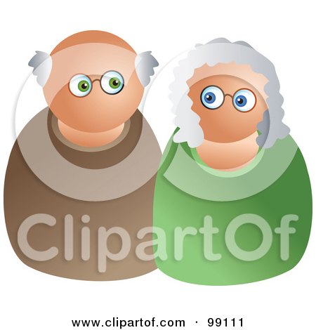 Royalty-Free (RF) Clipart Illustration of a Caucasian Senior Couple by Prawny