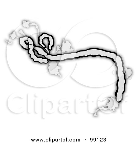 Royalty-Free (RF) Clipart Illustration of a Grayscale Virus Strand by Pams Clipart