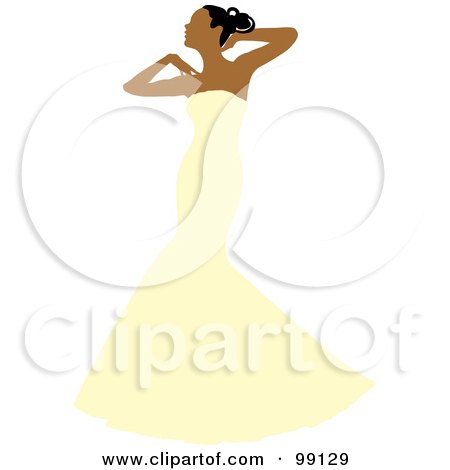 Royalty-Free (RF) Clipart Illustration of a Graceful Indian Bride Posing In Her White Wedding Gown by Pams Clipart