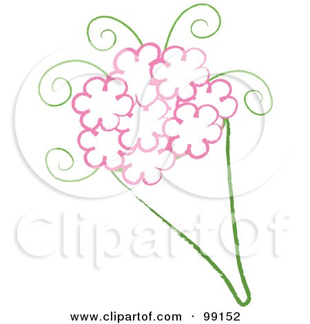 Royalty-Free (RF) Clipart Illustration of a Drawing Of A Wedding Bouquet With Pink Flowers by Pams Clipart