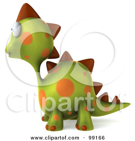 Royalty-Free (RF) Clipart Illustration of a 3d Spotted Dino Character