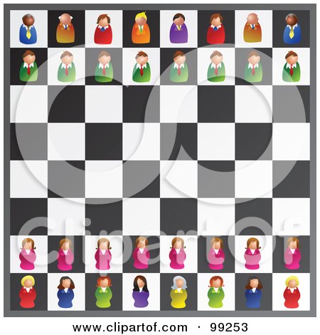 Royalty-Free (RF) Clipart Illustration of a Game Of Executive Chess by Prawny