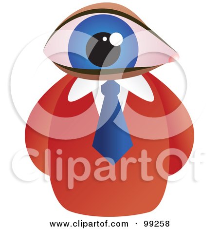 Royalty-Free (RF) Clipart Illustration of a Businessman With An Eye Face by Prawny