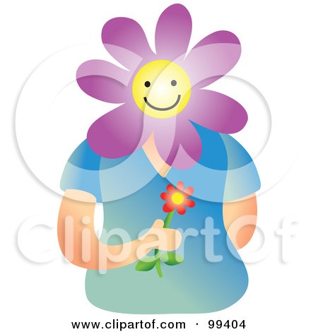 Royalty-Free (RF) Clipart Illustration of a Woman With A Flower Face by Prawny