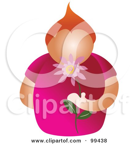 Royalty-Free (RF) Clipart Illustration of a Guy Holding a Flower by Prawny