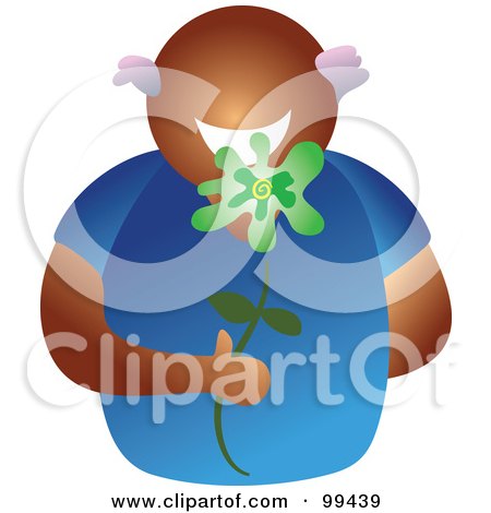 Royalty-Free (RF) Clipart Illustration of a Man Holding a Flower by Prawny