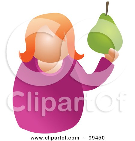Royalty-Free (RF) Clipart Illustration of a Woman Holding A Large Pear by Prawny
