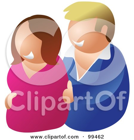 Royalty-Free (RF) Clipart Illustration of a Man Standing Behind His Wife by Prawny