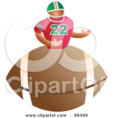 Royalty-Free (RF) Clipart Illustration of a Man On An American Football by Prawny