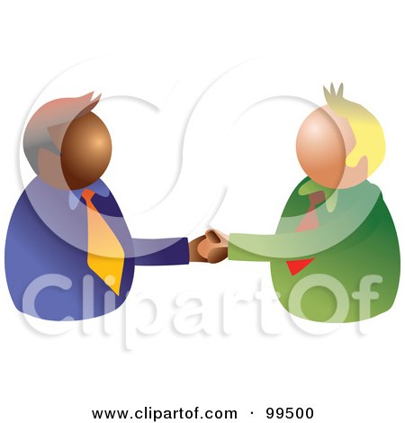 Royalty-Free (RF) Clipart Illustration of Two Business Partners Shaking Hands by Prawny