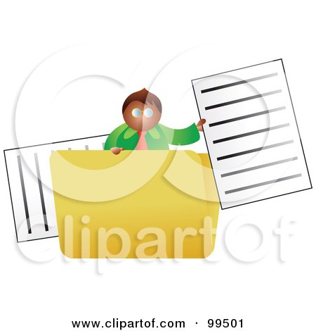 Royalty-Free (RF) Clipart Illustration of a Businessman In A Large Folder by Prawny