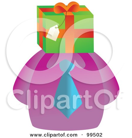 Royalty-Free (RF) Clipart Illustration of a Businessman With A Present Face by Prawny