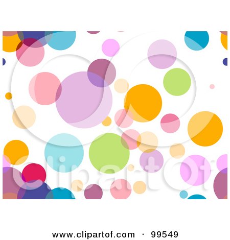 Royalty-Free (RF) Clipart Illustration of a Seamless Colorful Dot On White Pattern Design Background by BNP Design Studio