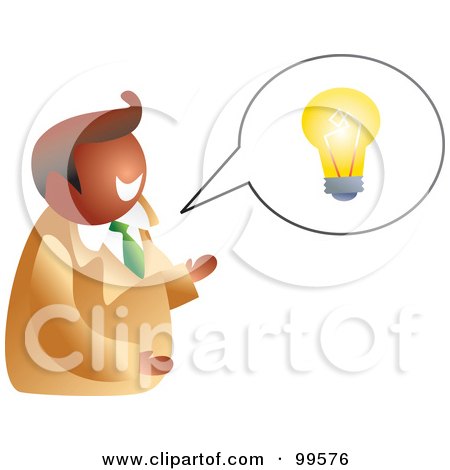 Royalty-Free (RF) Clipart Illustration of a Businessman Talking About An Idea by Prawny