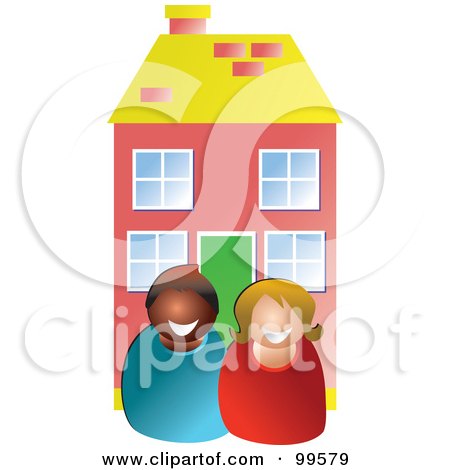 Royalty-Free (RF) Clipart Illustration of Two Realtors In Front Of A House by Prawny
