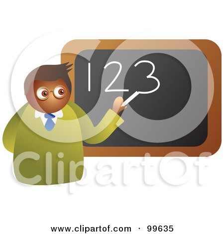Royalty-Free (RF) Clipart Illustration of a Male Math Teacher Writing  Numbers On A Board by Prawny #99635