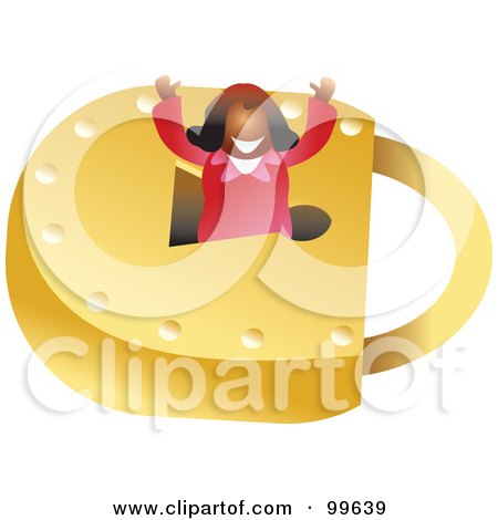 Royalty-Free (RF) Clipart Illustration of a Businesswoman In A Padlock by Prawny